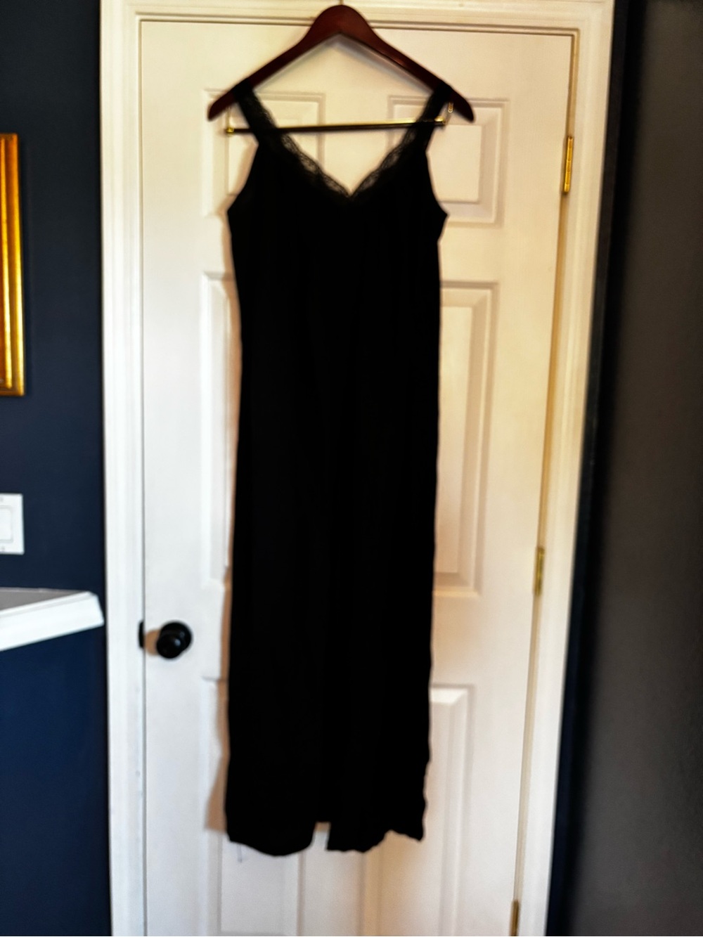 Black Lace-Trim Jumpsuit Size XL